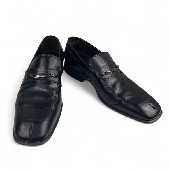Donald Pliner Black Leather Men\'s Loafers Sz 12 Dress Shoes Dino Horsebit Office main image 9